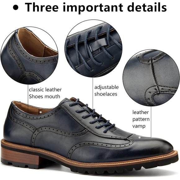 Men\'s Blue Oxfords Luxury Business Casual Shoes Men\'s Lace-up Fashion Shoes main image 6